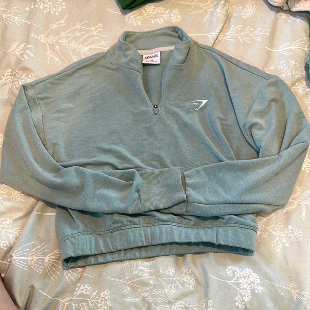 GYMSHARK XSMALL CROP HALF ZIP SIZE GREEN